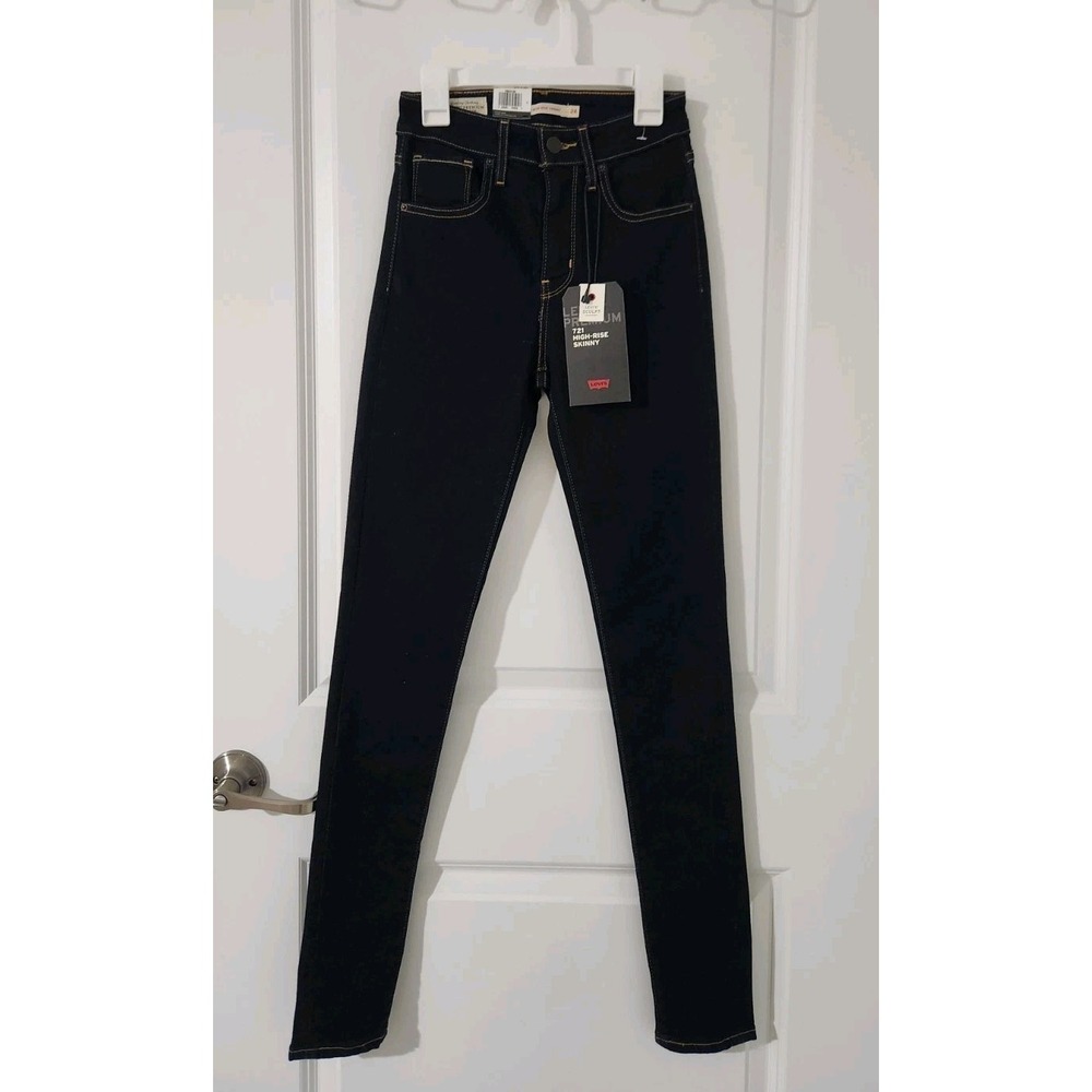Levi's Premium 721 Women's High-Rise Skinny Blue Jeans Pants Stretch Size 24×30